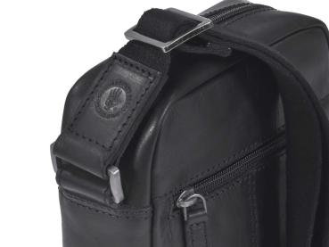 Leder Schultertasche "Pure Black"